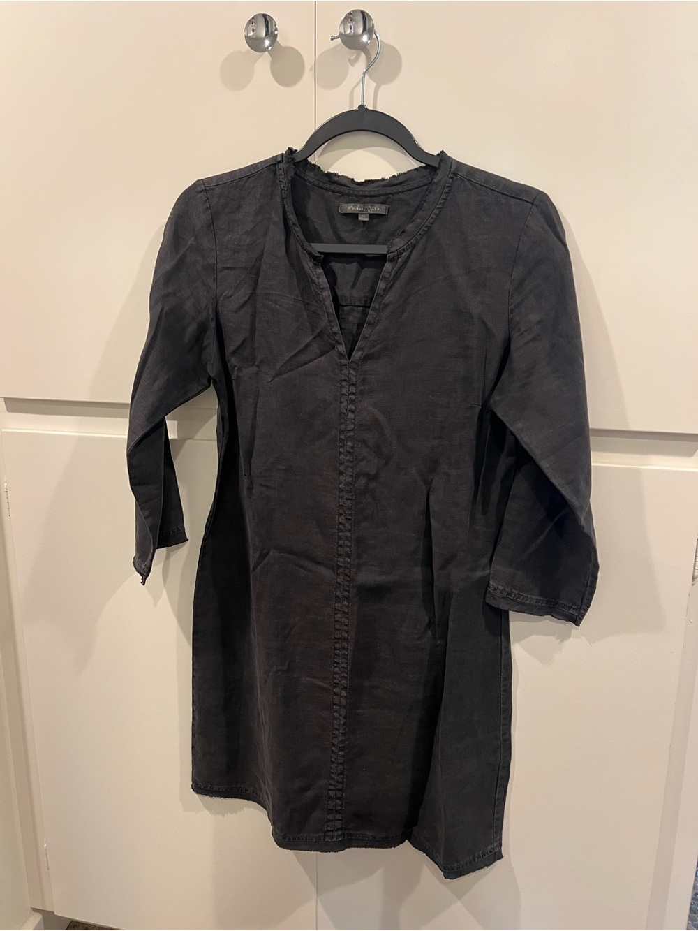 Michael Stars Washed Black Midi Tunic Dress
